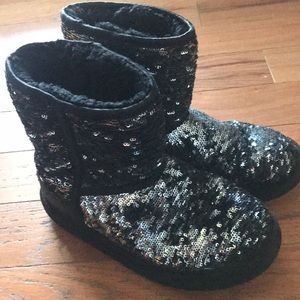 UGG girls sequin black boots